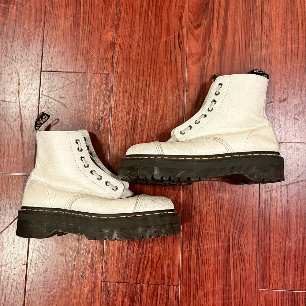 White platform Doc martins